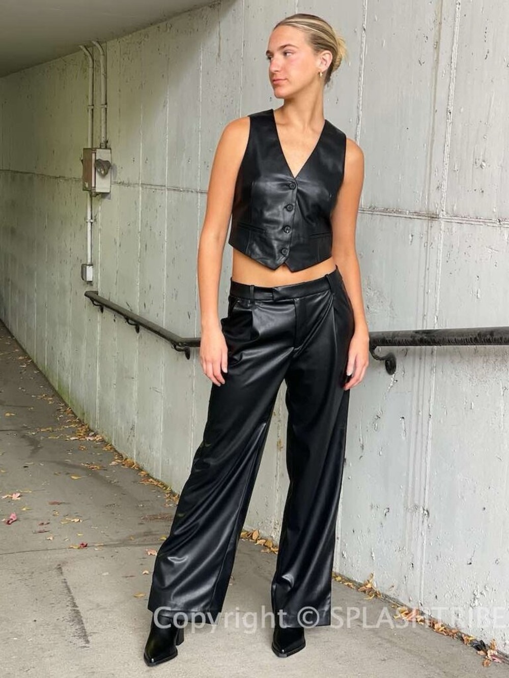 SPLASH TRIBE Everyday Faux Leather Trouser